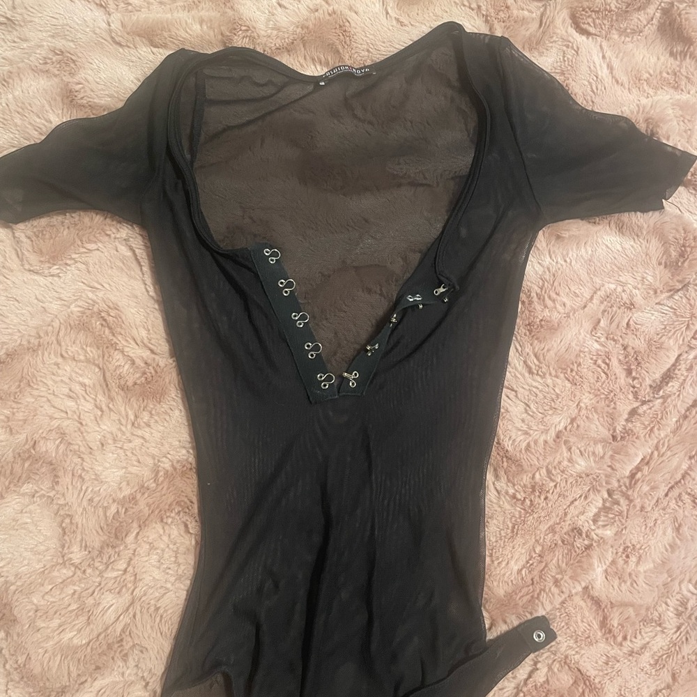 Black see through body suit